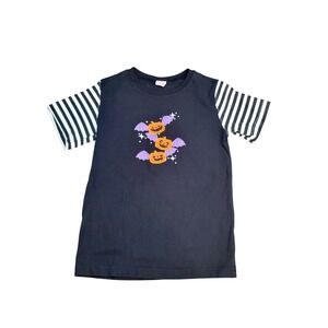 Ricrac & Ruffles Girls‎ Halloween T-Shirt Black Stripe Sleeve Size 10
